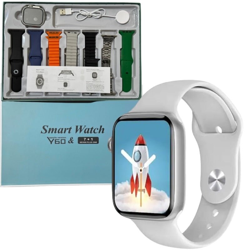 Y60 Smart Watch Ultra (7+1) | Sports Edition | Full Touch Display | Heart Rate | Sleep & Fitness Tracker - Flashkart Pakistan