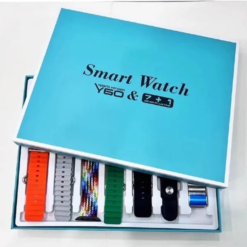 Y60 Smart Watch Ultra (7+1) | Sports Edition | Full Touch Display | Heart Rate | Sleep & Fitness Tracker - Flashkart Pakistan